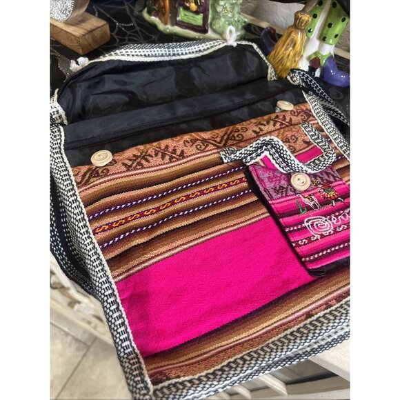 Bohemian Hippie Handcrafted Artisan Crossbody Bag Ethnic Tribal Multicolored - Picture 9 of 9